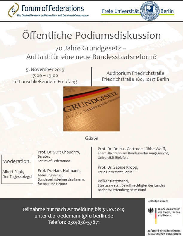 Coming Event: “70 Years of Basic Law – The German Federal State as ...