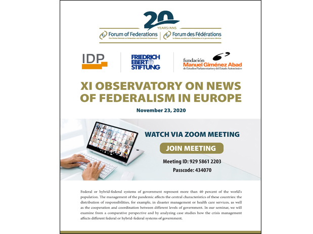 Poster for Xi Observatory on News of Federalism in Europe
