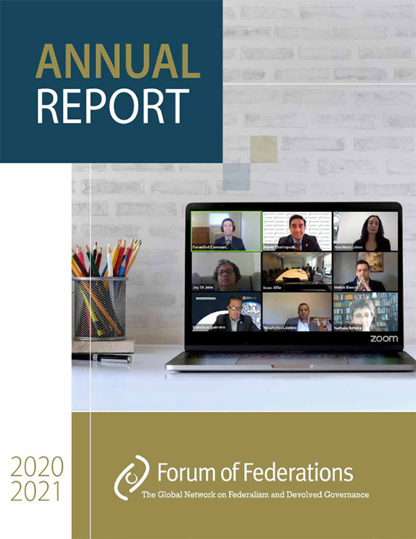 Cover of Forum of Federations Annual Report 2020-2021